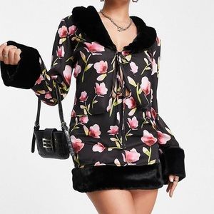 Satin two piece floral set